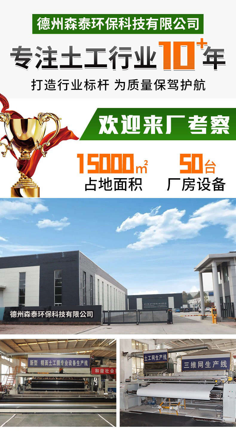 藕池防渗 规格齐全 森泰 黑色光面膜 双驻点土工膜