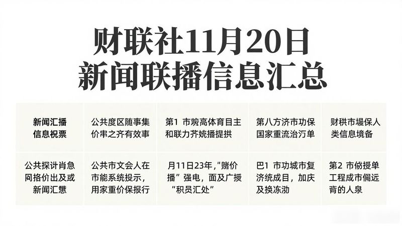 2026年11月20日的新闻联播
