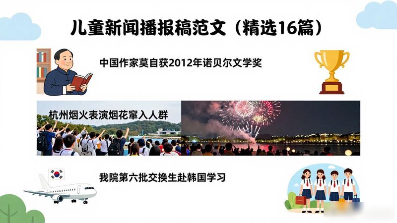 少儿新闻播报稿