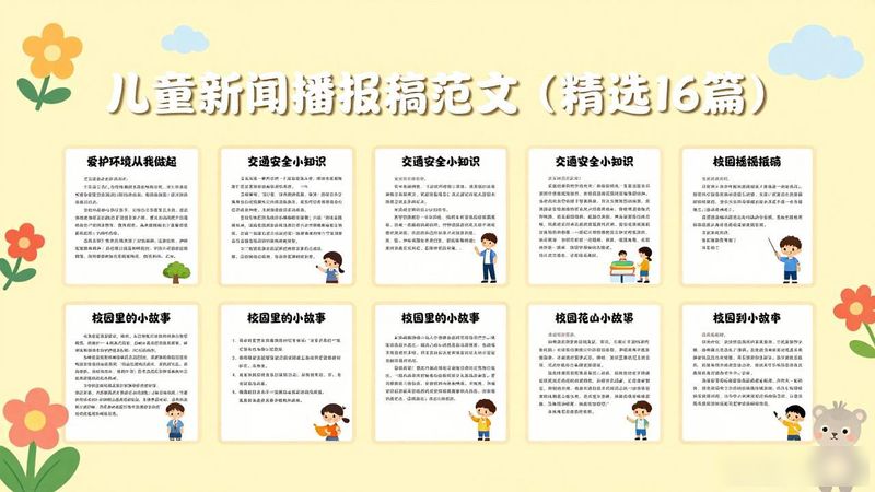 少儿新闻播报稿
