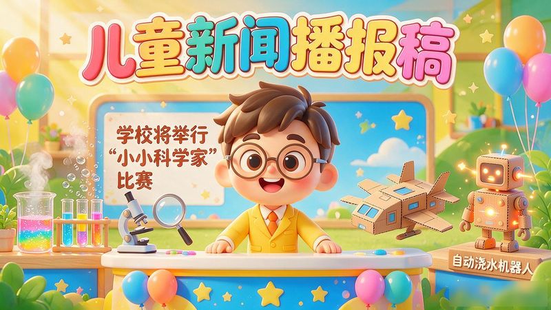 儿童新闻播报稿