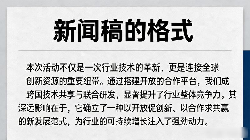新闻发布会的新闻稿格式