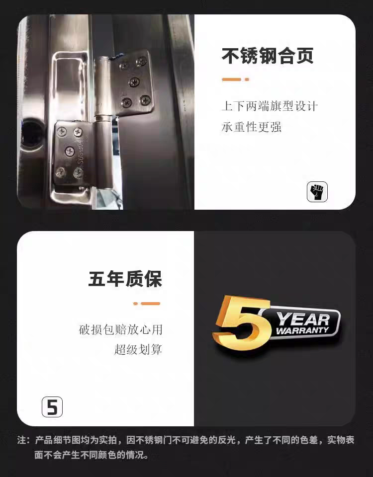 304不锈钢单门进户防盗门阳台门出租屋房门农村入户门厨房门加厚(图3)