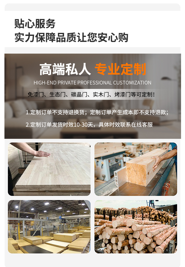 卧室门实木复合木门房间室内套装门家用环保生态免漆门出租屋门(图4)