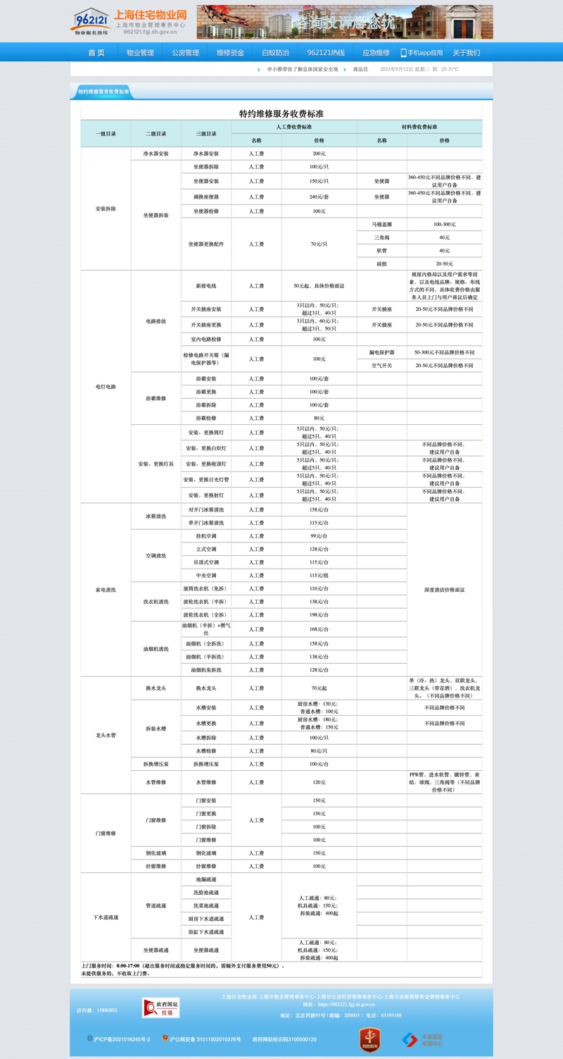 小区信箱里的物业维修“小卡片”别信!上海已开通特约维修服务覆盖全市(图9) 报修流程_报修收费吗_962121报修收费标准