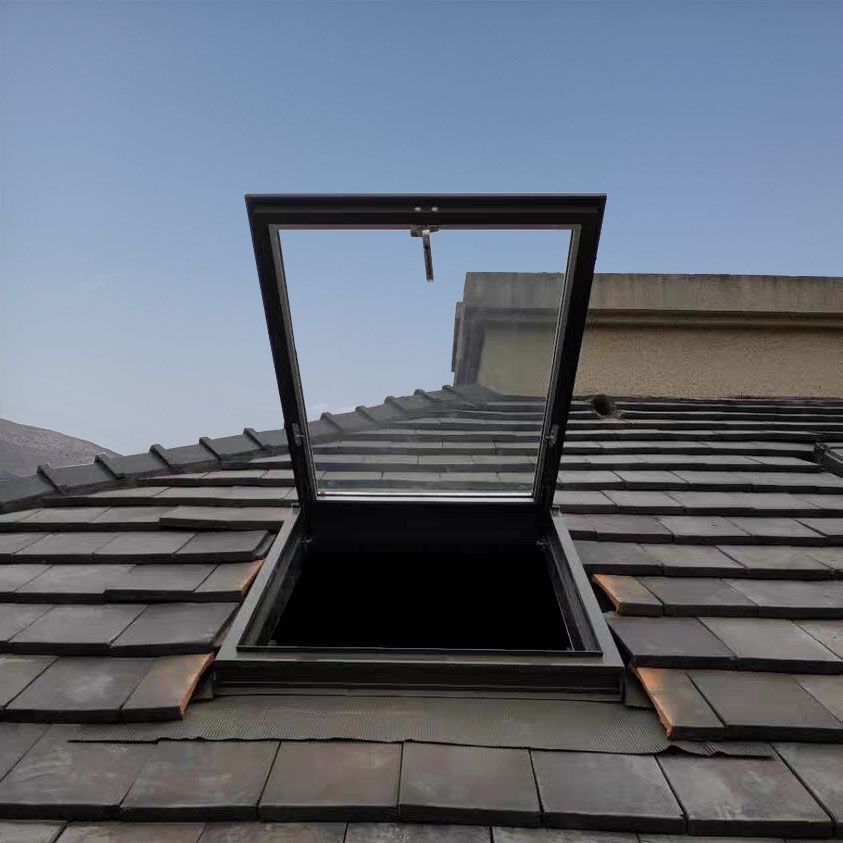 铝合金天窗带雨感阳光房斜木屋阁楼地下室采光井手动电动定制(图9)