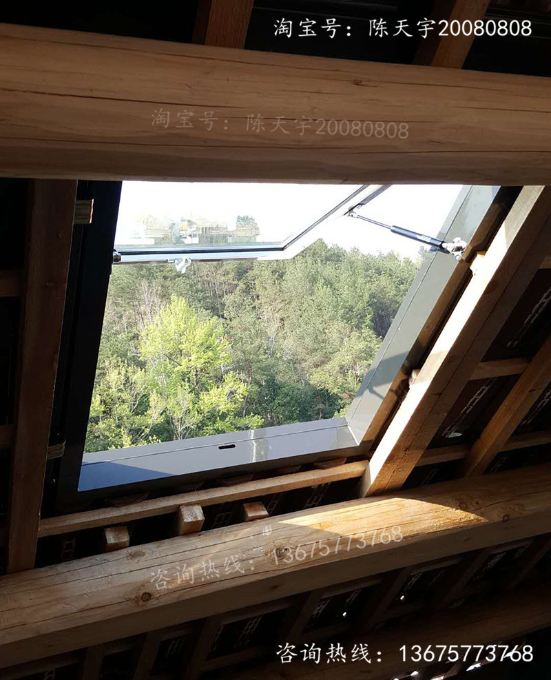 加厚铝合金斜坡屋顶天窗木头房顶阁楼老虎窗平屋面阳光房手动电动(图24)