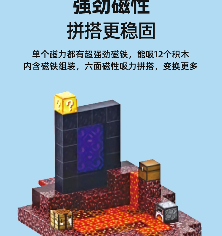 我的世界磁力方块吸铁石迷你世界磁铁积木儿童礼物磁吸益智玩具(图11)