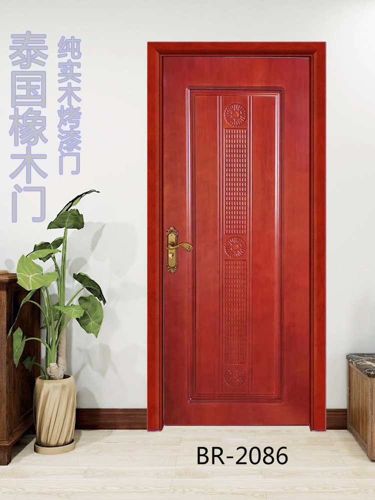 欧式实木门法式扣线房间门泰国橡胶木烤漆卧室门室内套装门定制(图59)