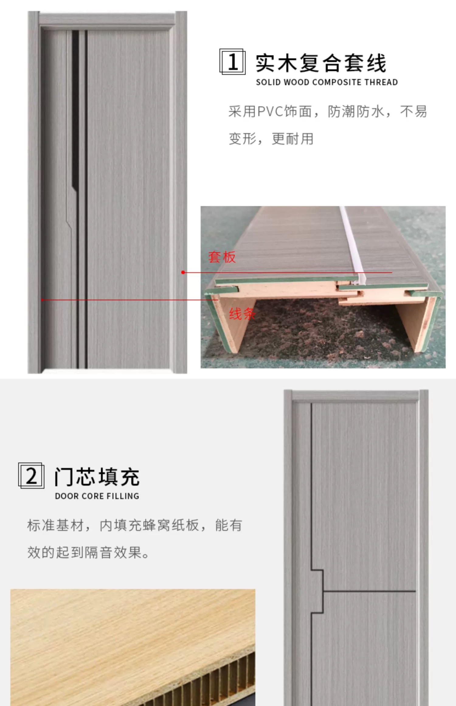 实木门卧室门平开室内门碳晶科套装门实木复合门免漆门家用房间门(图4)