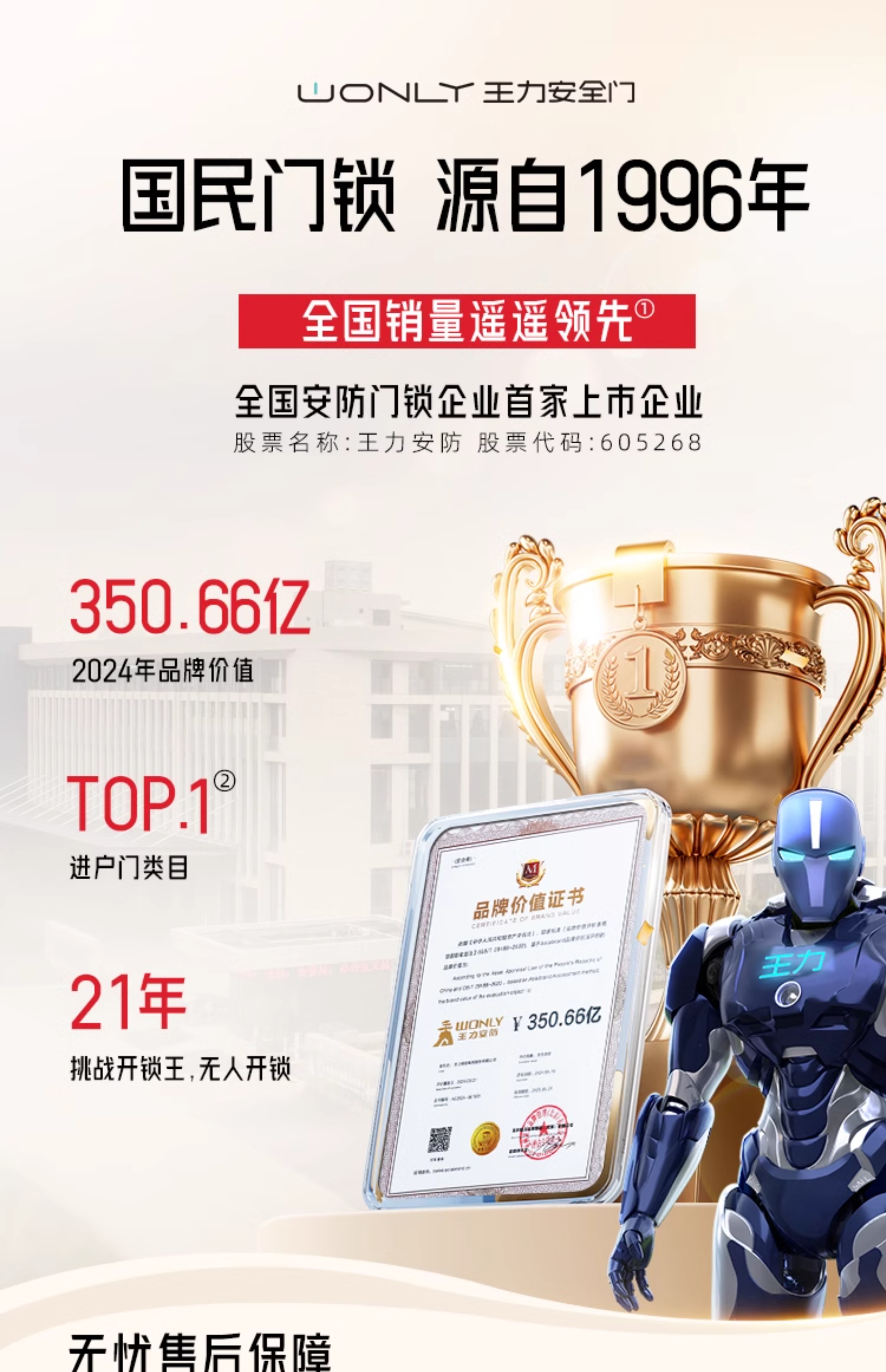 【补贴15%】WL王力防盗门入户进户门别墅大门25年新款防盗门A050(图1)