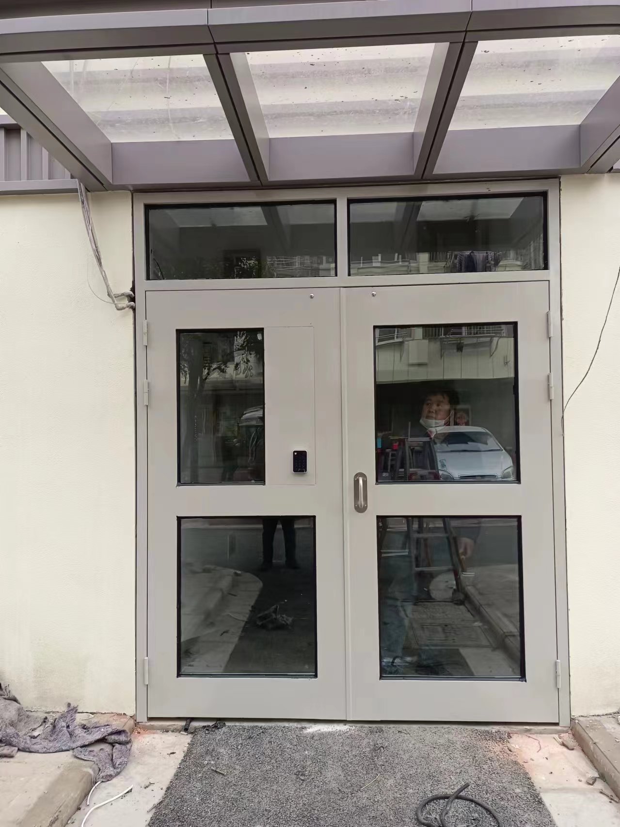 小区入户单元门定制楼宇门钢制栅栏门通风楼道门不锈钢楼宇防盗门(图14)