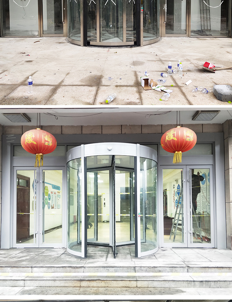 电动旋转门酒店自动感应门肯德基门两翼手动旋转玻璃门商场转门(图11)