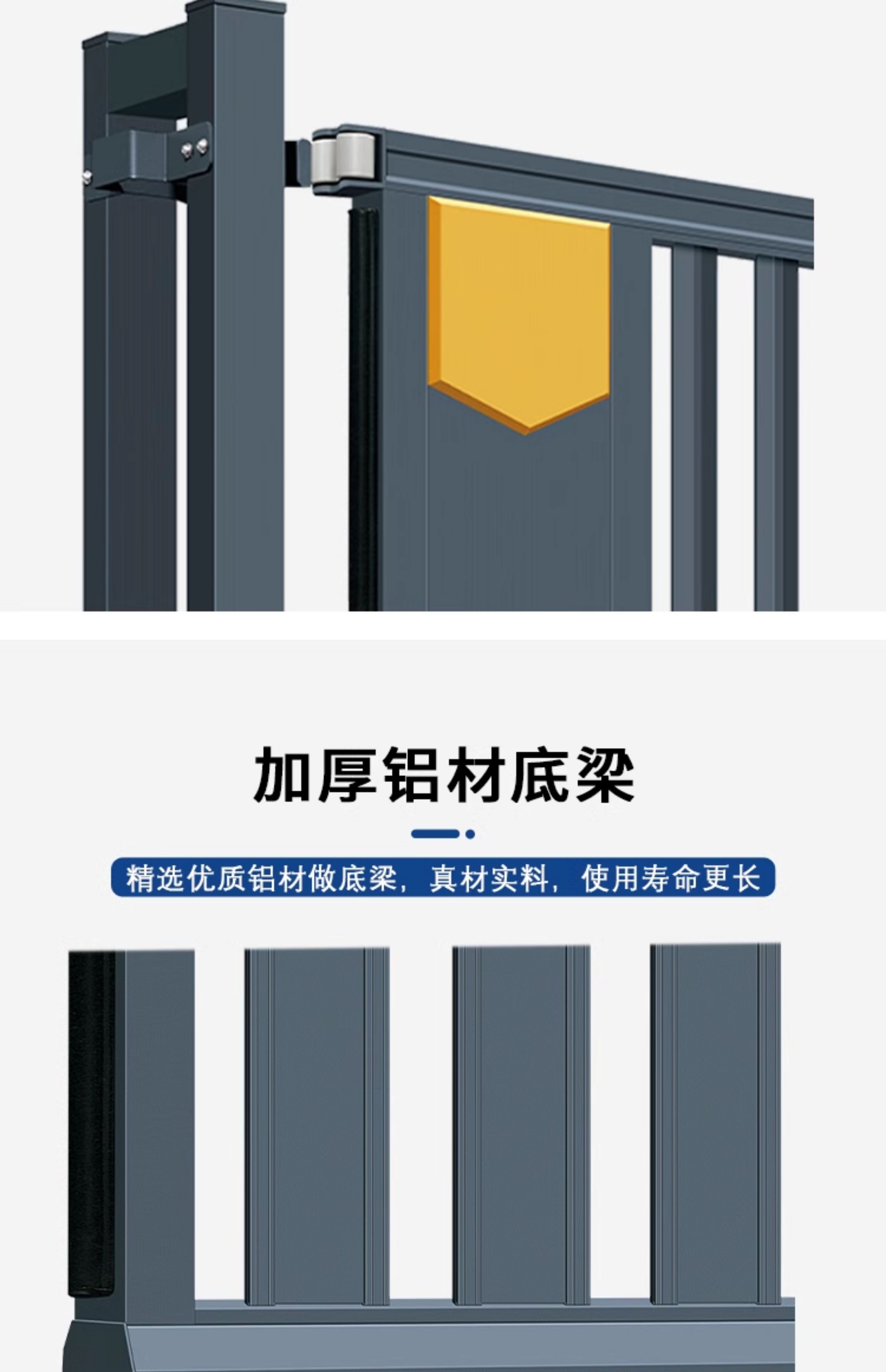 盛世安城铝合金直线悬浮门平移门工厂单位学校抗风遥控门自动伸缩(图9)