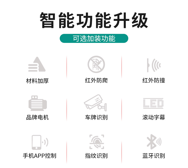 丙高铝合金电动伸缩门小区工厂围墙电动大门收缩门遥控自动拉伸门(图3)