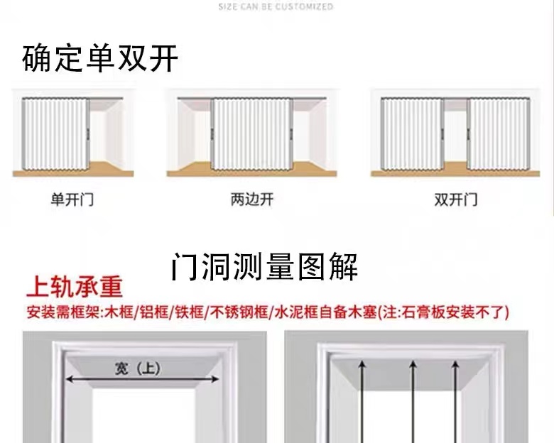 PVC折叠门免打孔开放式厨房燃气验收临时门简易推拉门商铺隔断门(图24)