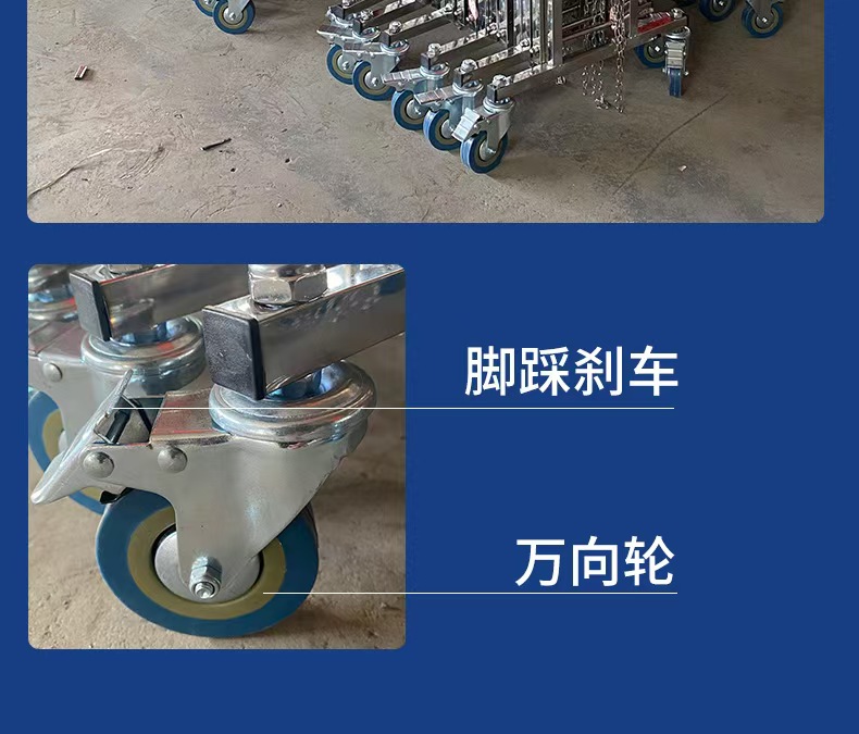 不锈钢手动推拉门伸缩门移动折叠门收缩路障道路隔离围栏大门护栏(图8)