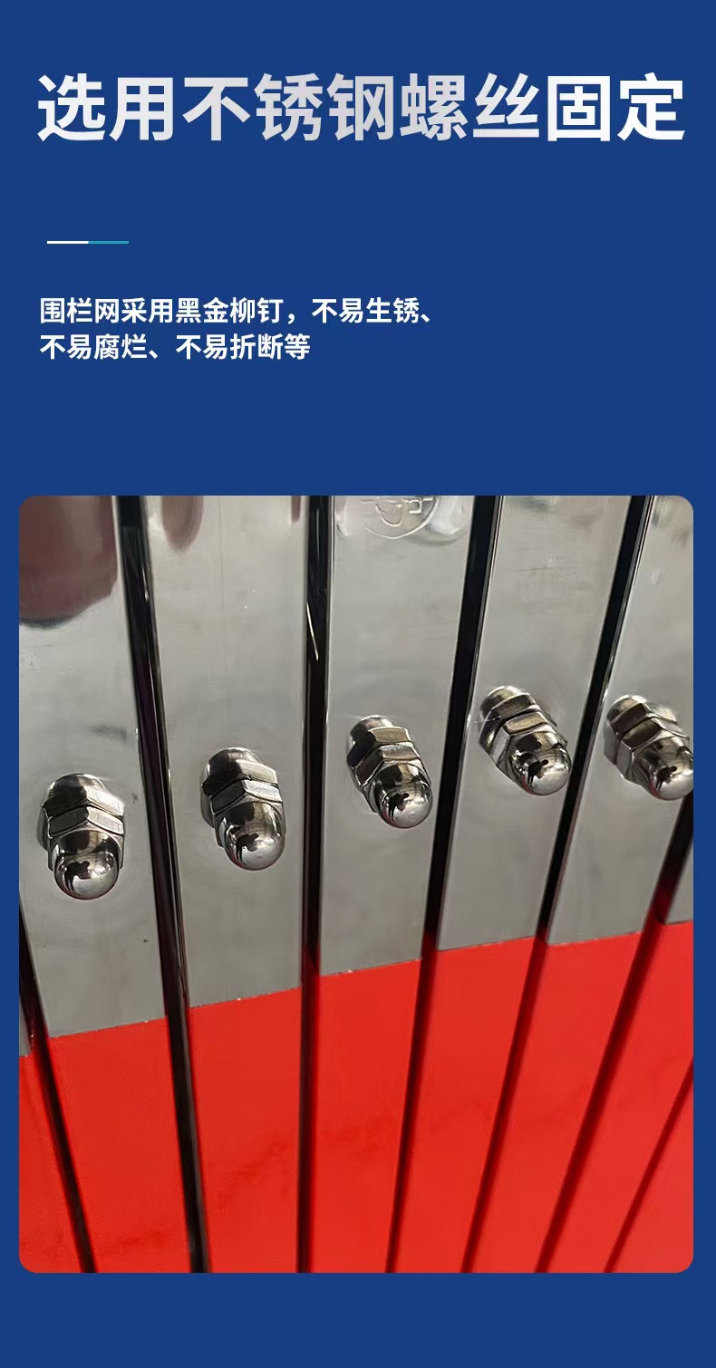不锈钢手动推拉门伸缩门移动折叠门收缩路障道路隔离围栏大门护栏(图6)