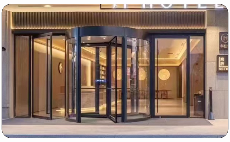 商铺进户门自动旋转门酒店两翼三翼电动感应门宾馆平移门旋转门(图10)