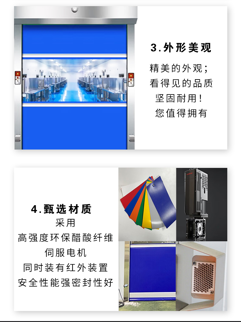 电动卷帘门自动感应PVC快速堆积门不锈钢快速门 工业滑升门厂家(图6)