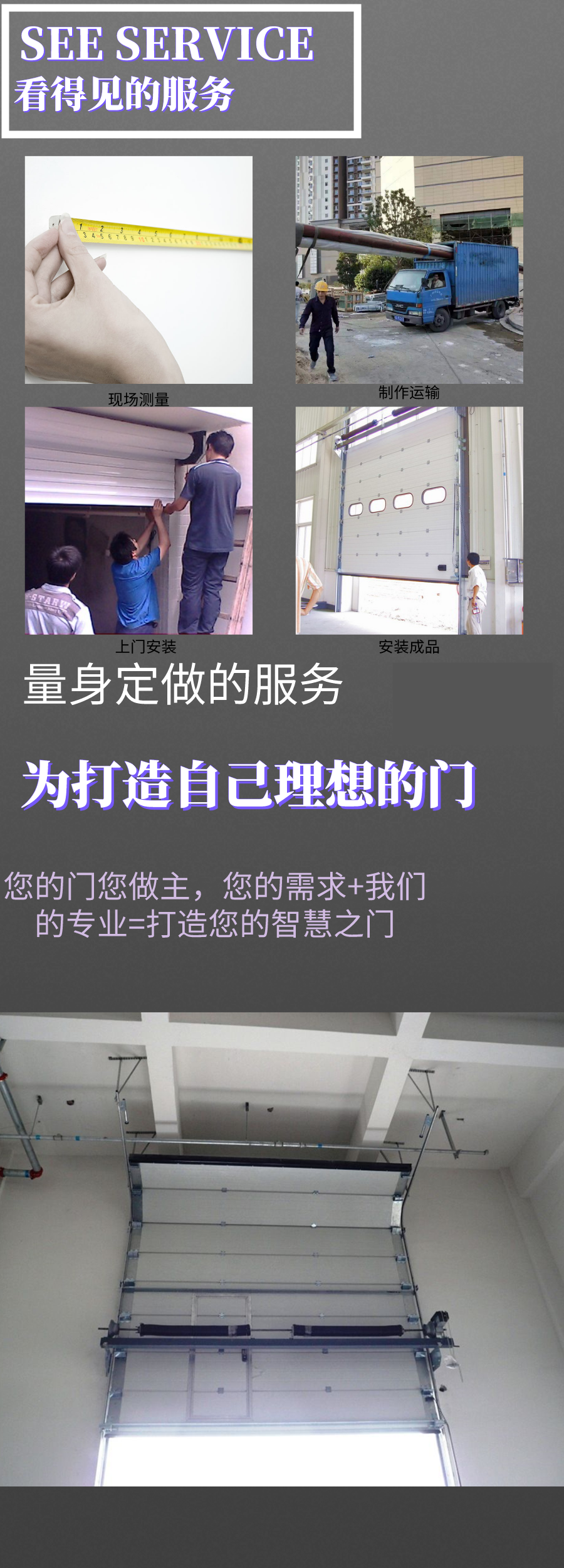 工业垂直提升门大型厂房电动抗风自动滑升翻板车库门工业提升门(图6)