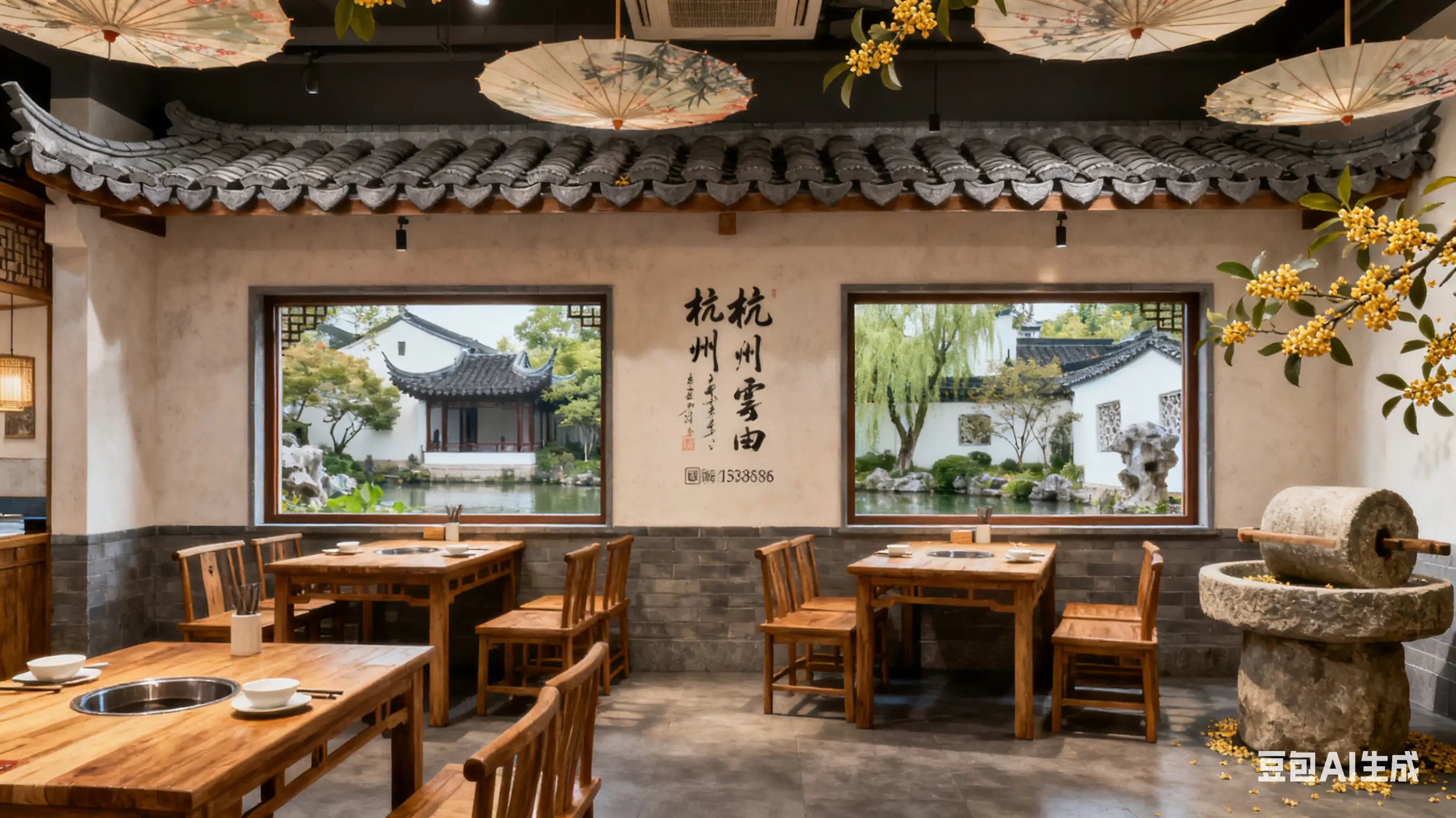 杭州小餐馆装修避坑!5家特色公司帮你留客(图3) 花万里设计公司_杭州小餐馆特色装修公司推荐_餐饮店面装饰设计图片